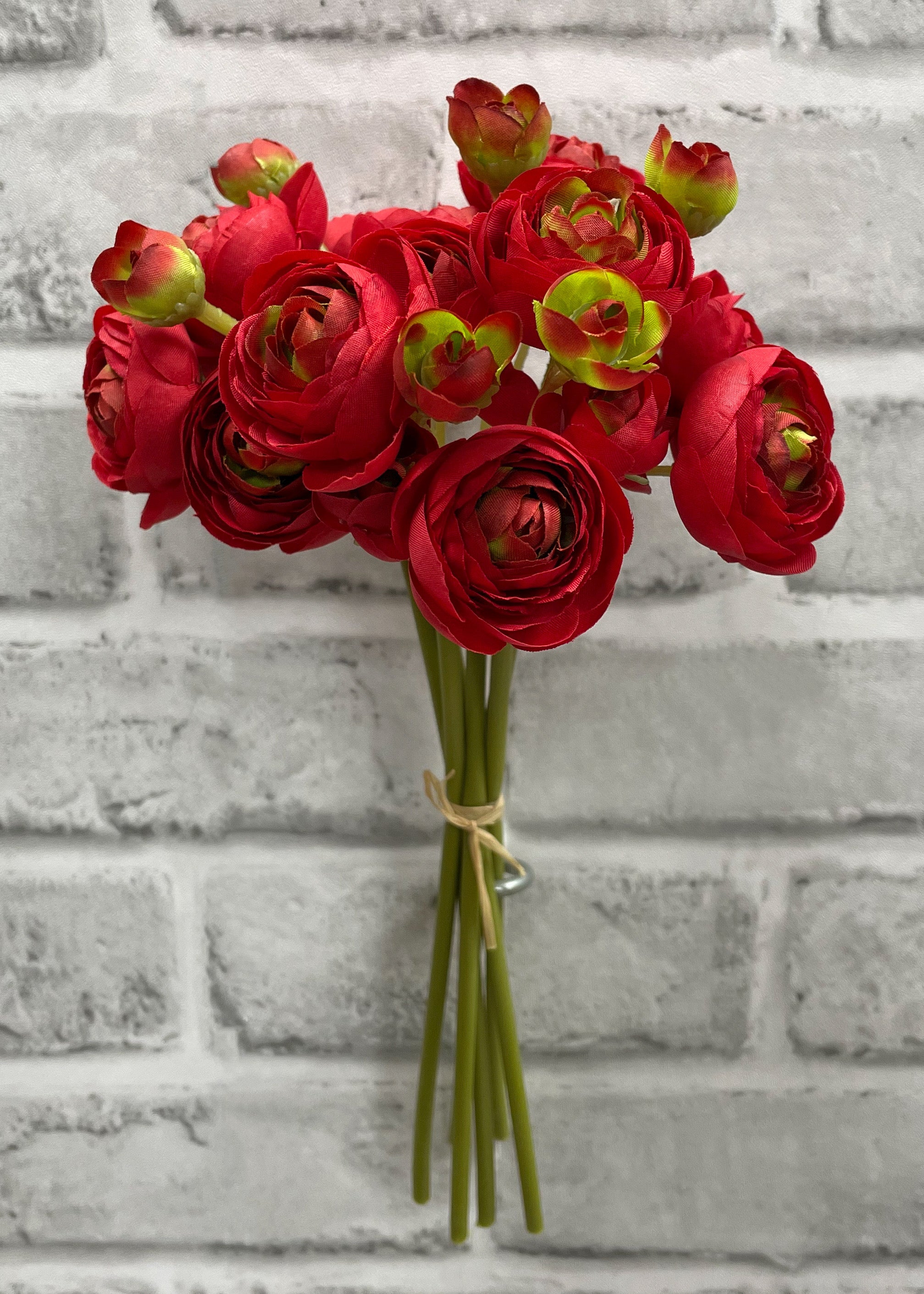 ITEM 00972 RED - 11" RED RANUNCULUS - 6 STEMS PER BUNDLE