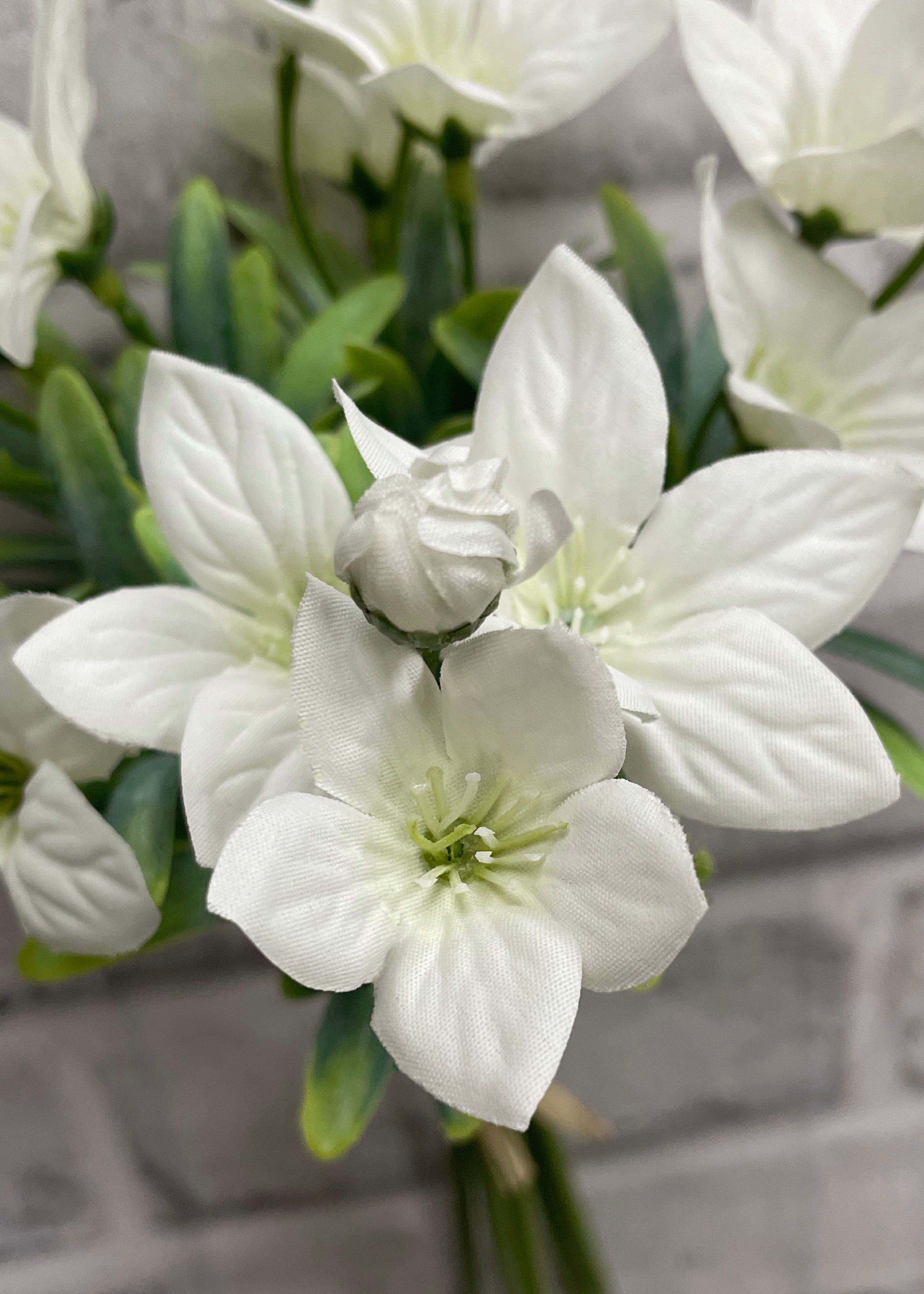 ITEM 00991 W - 11.5" WHITE BALLOON FLOWER BUNDLE X 5