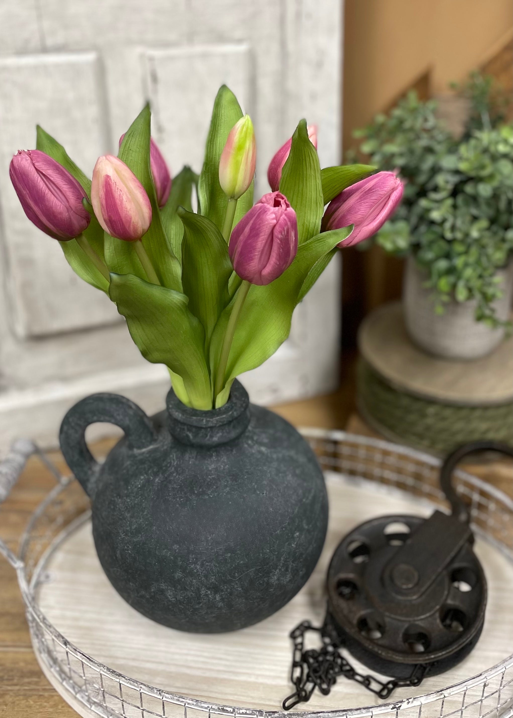ITEM 10194 LTPLUM(AVAILABLE) - 12" FRESH TOUCH LIGHT PLUM FORMOSA TULIP BUNDLE (4 FLOWERS & 3 BUDS TO A BUNDLE)