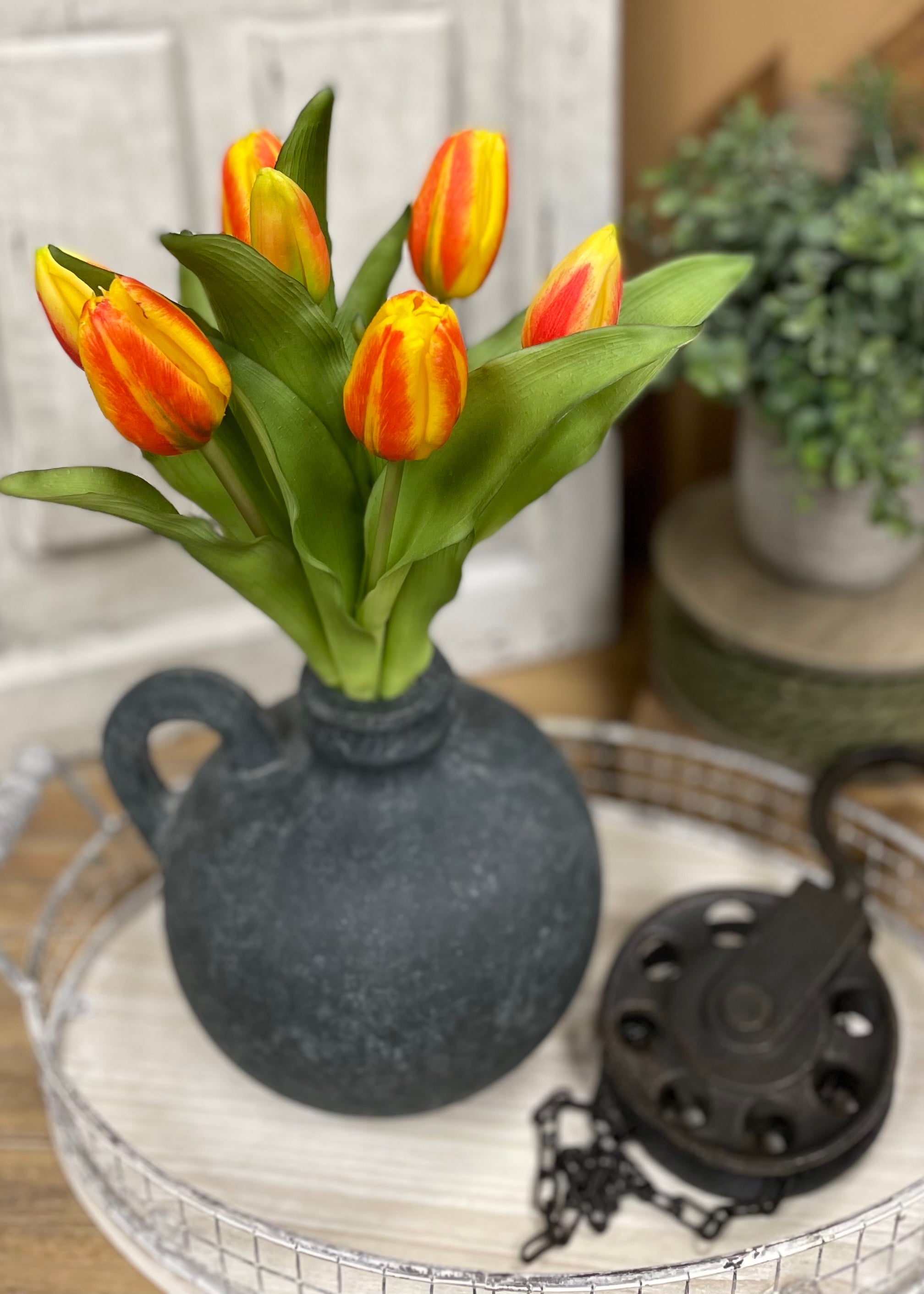 ITEM 10194 O(AVAILABLE) - 12" FRESH TOUCH ORANGE FORMOSA TULIP BUNDLE (4 FLOWERS & 3 BUDS TO A BUNDLE)
