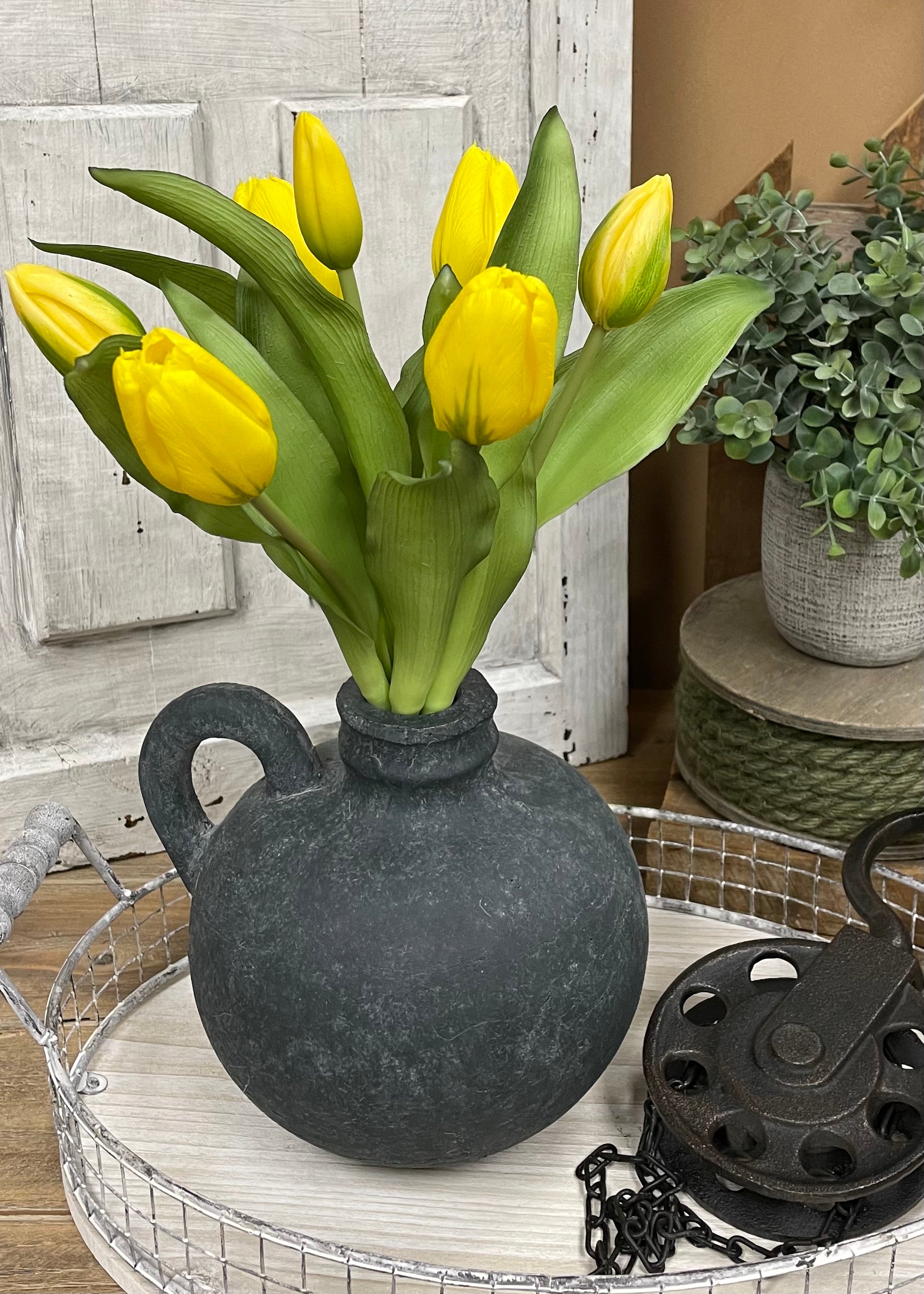 ITEM 10194 Y - 12" FRESH TOUCH YELLOW FORMOSA TULIP BUNDLE (4 FLOWERS & 3 BUDS TO A BUNDLE)