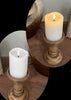 ITEM 1640W - 3"X4" WHITE 3D FLAME SMOOTH FINISH MELTING REALISTIC LED PILLAR WITH 6 HOUR TIMER