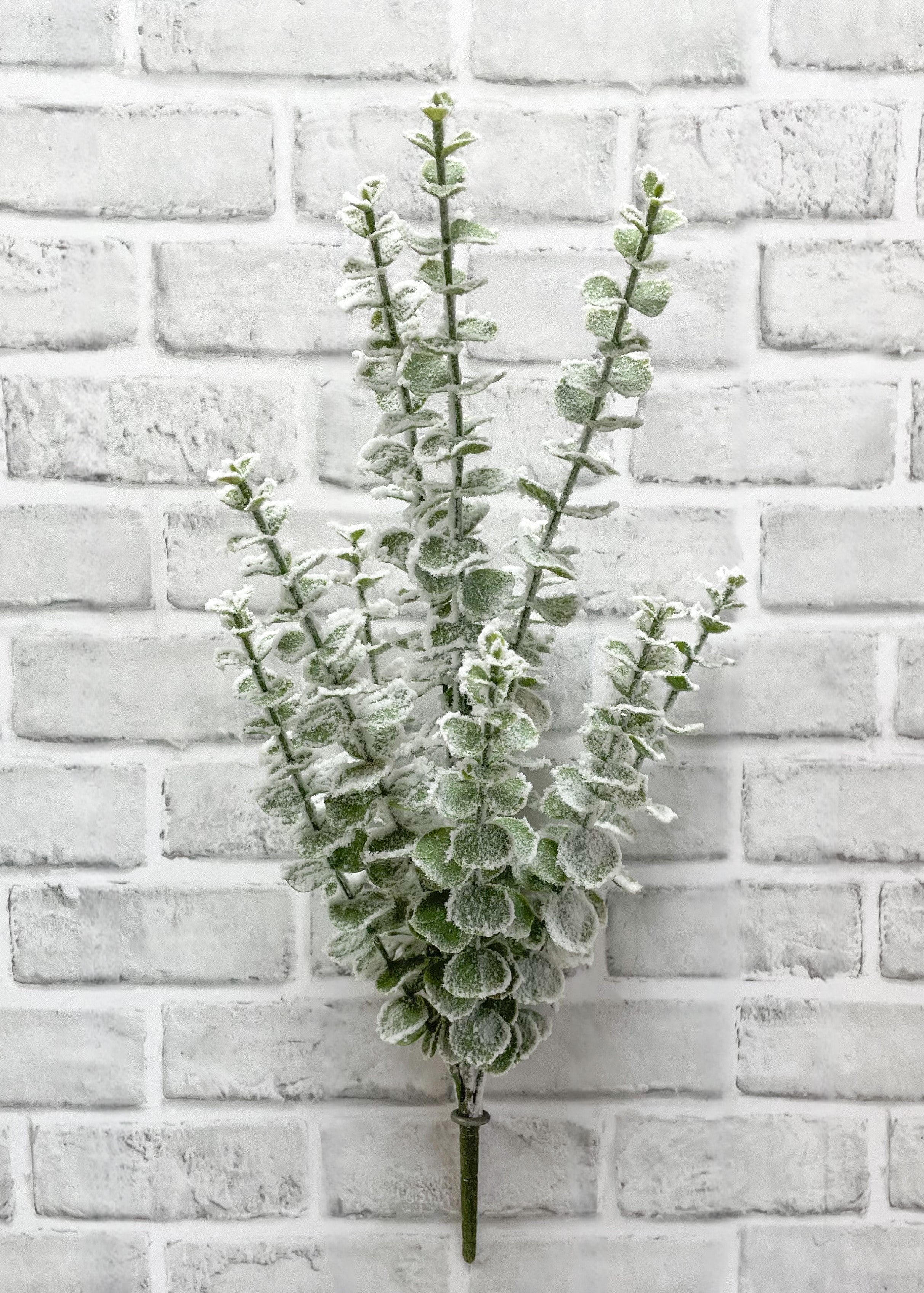 ITEM 81956 - 21" SNOWY EUCALYPTUS BUSH WITH 7 STEMS