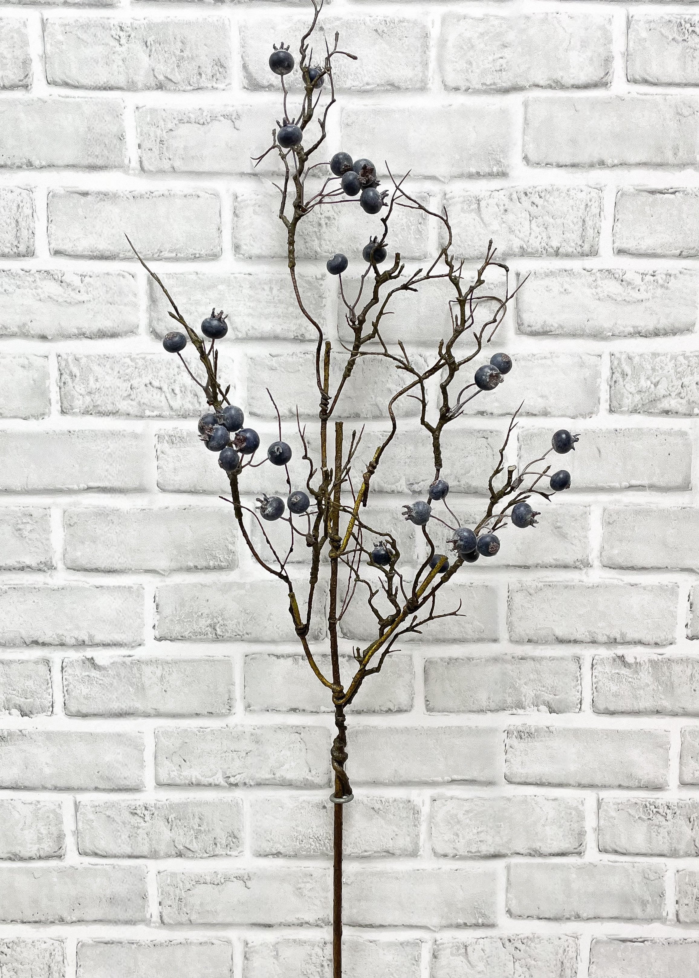 ITEM 81983 BL - 35" WEATHER RESISTANT BLUE BERRY TWIGGY BERRY SPRAY