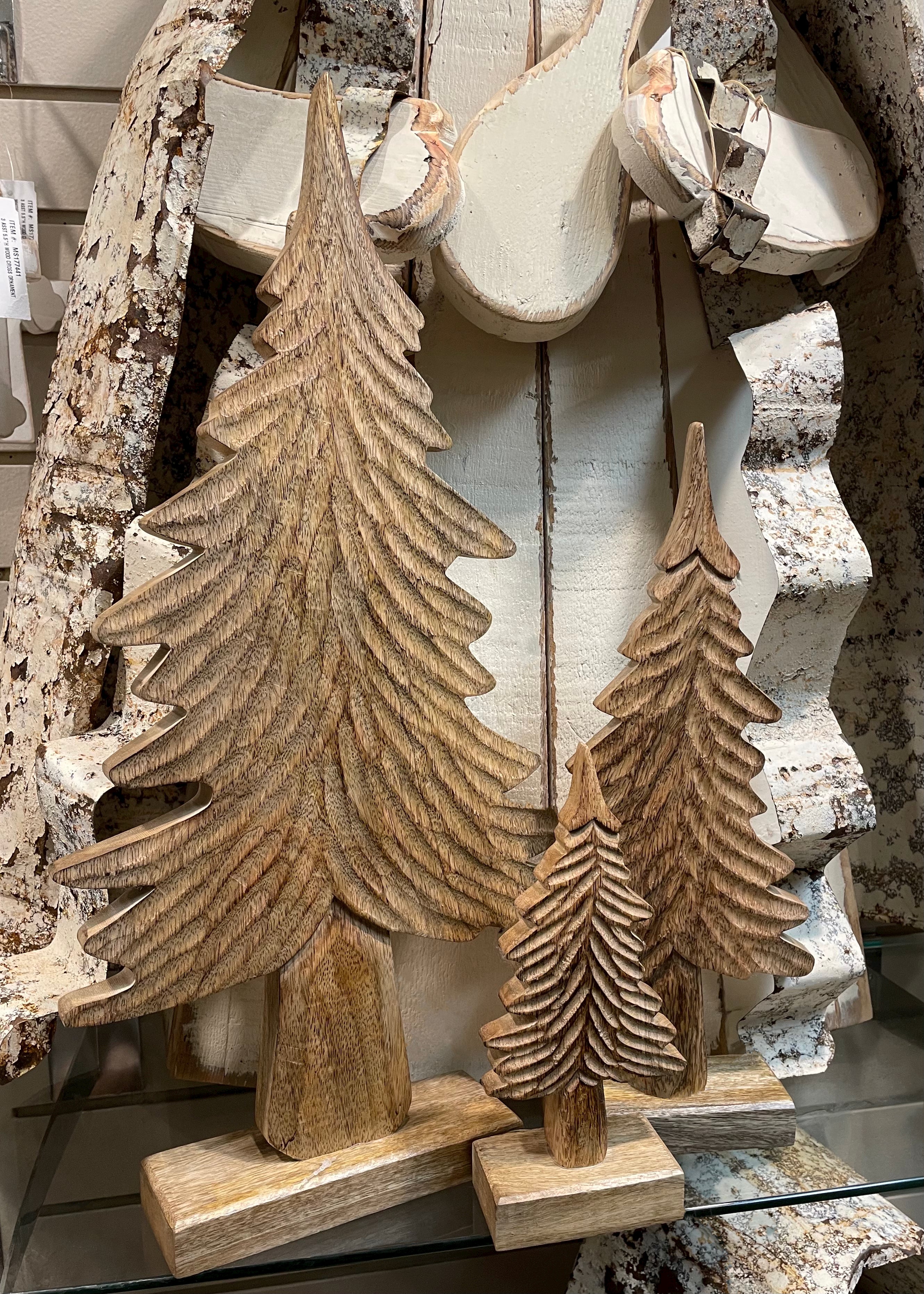 ITEM AW9782 - 9"H X 4"L X 2"W NATURAL MANGO WOOD TREE ON STAND