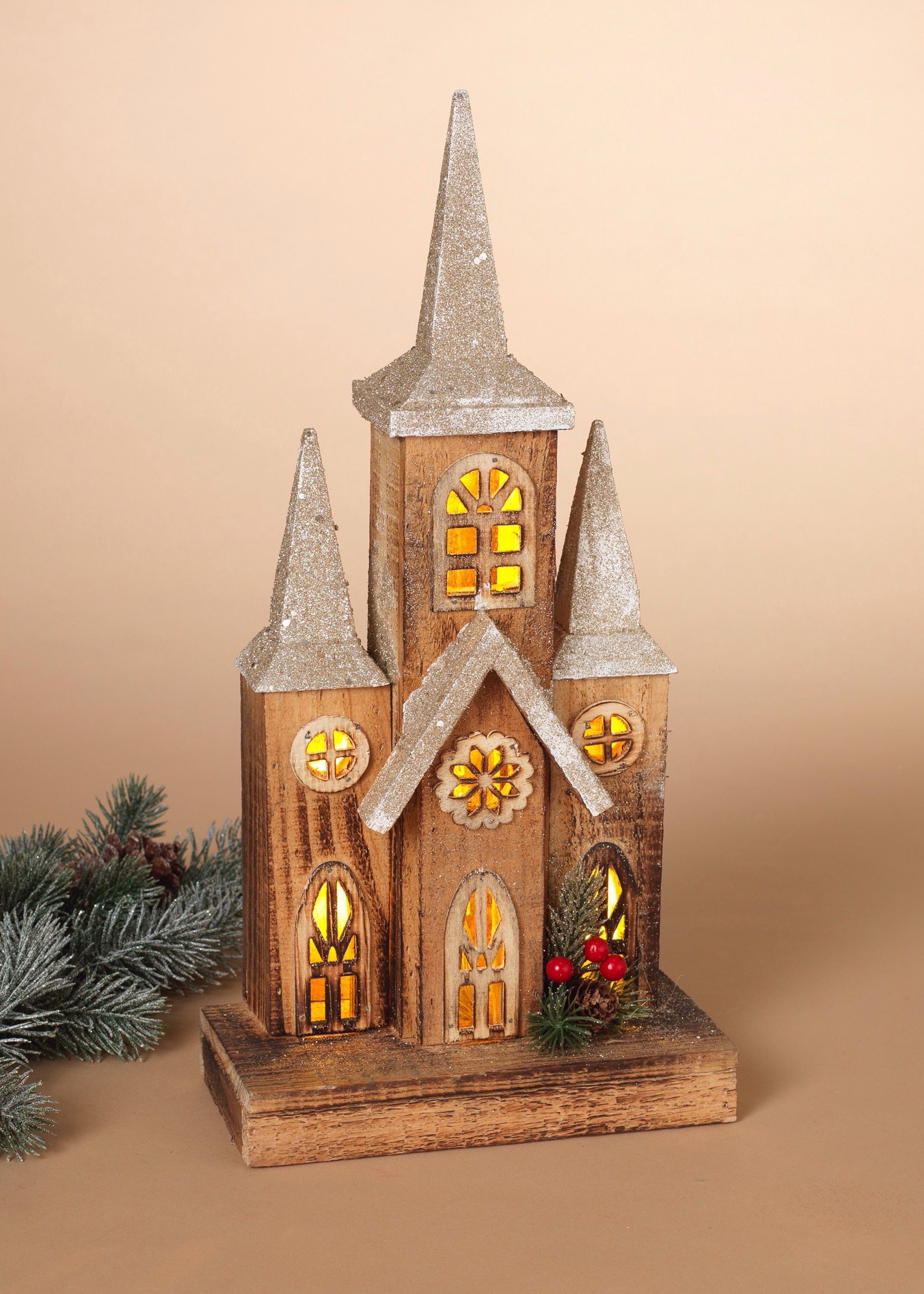 ITEM G2499110 - 16" H B/O LIGHTED WOOD HOUSE