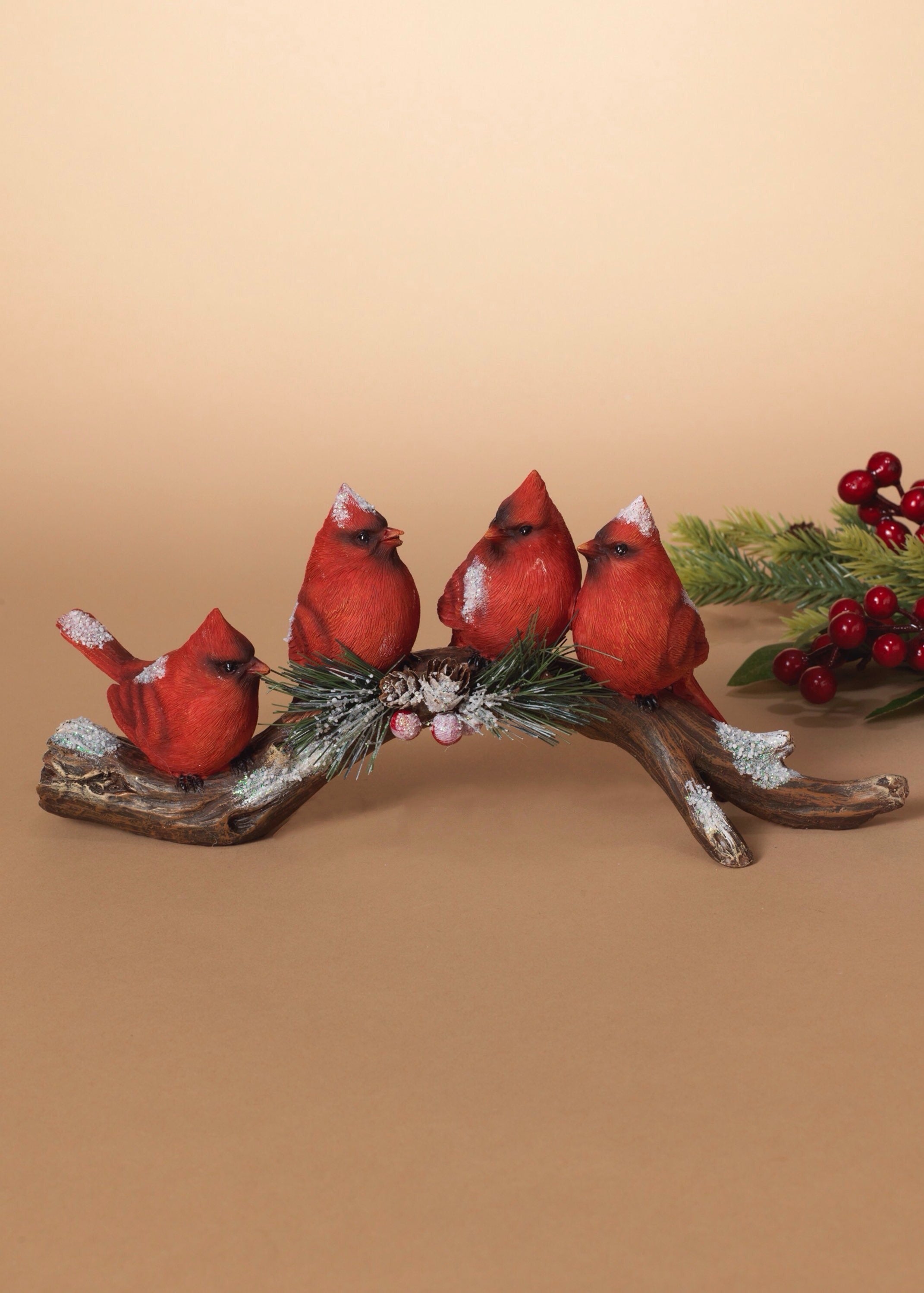 ITEM G2593840 - 11.1"L RESIN CARDINALS SITTING ON BRANCH