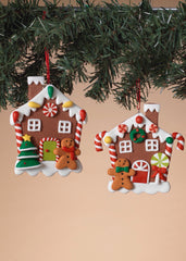 ITEM G2597170 - 4.25"H CLAY DOUGH GINGERBREAD HOUSE ORNAMENT