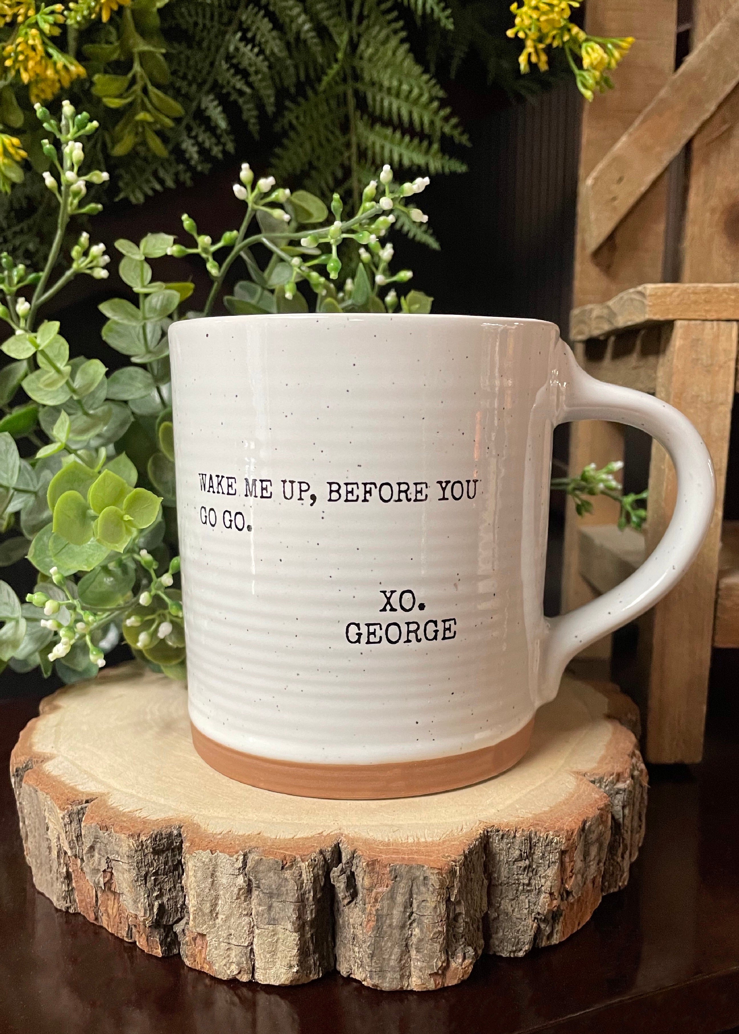 ITEM KOP 25174 - 3.5"X4.25"X5" CERAMIC QUOTE MUG - XO GEORGE