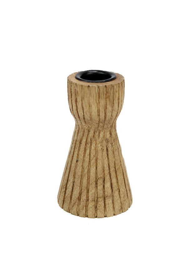 ITEM KOP 53407 - 2.5"X4" WOODEN TAPER CANDLE HOLDER
