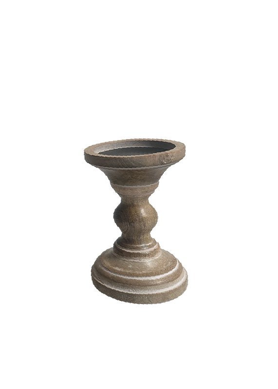 ITEM KOP 53627 - 4"X6" NATRUAL WOOD CANDLE HOLDER