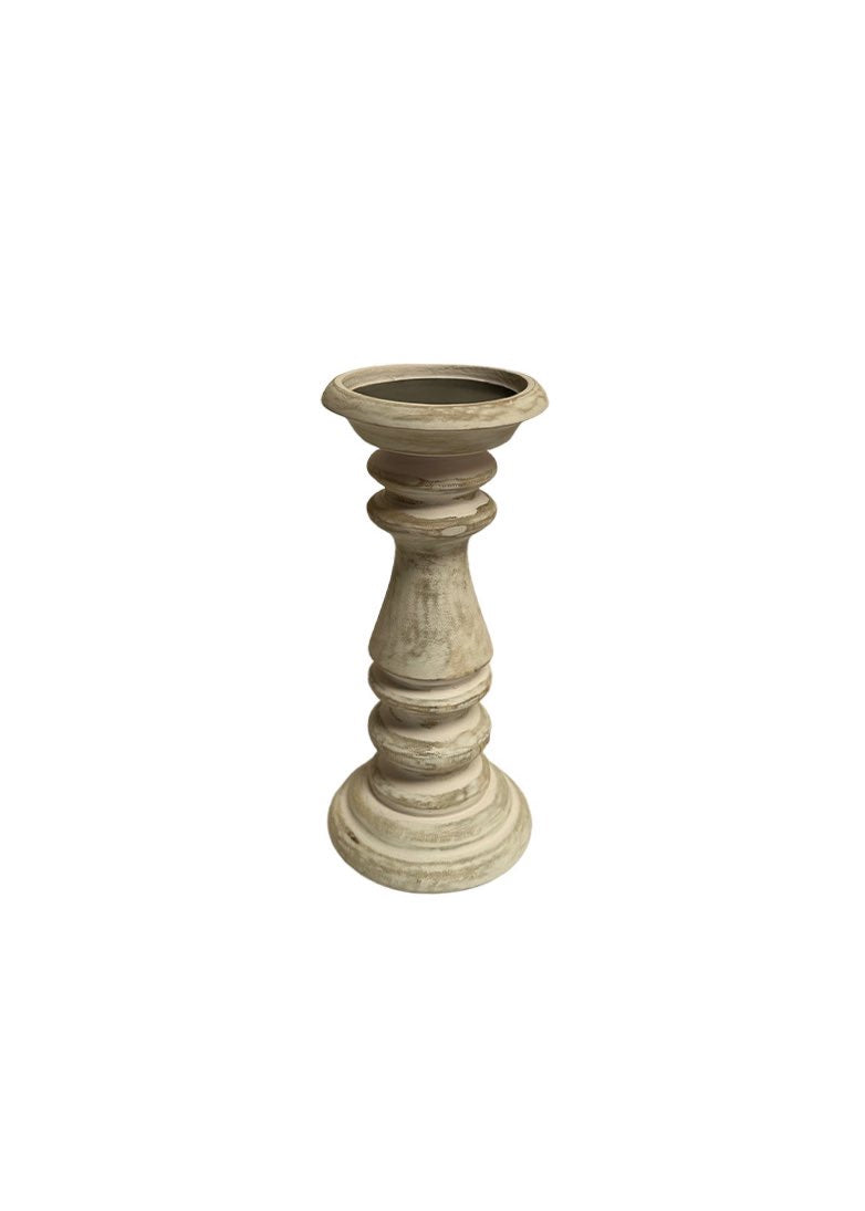 ITEM KOP 53630 - 4"X6" WHITE WASH WOOD CANDLE HOLDER