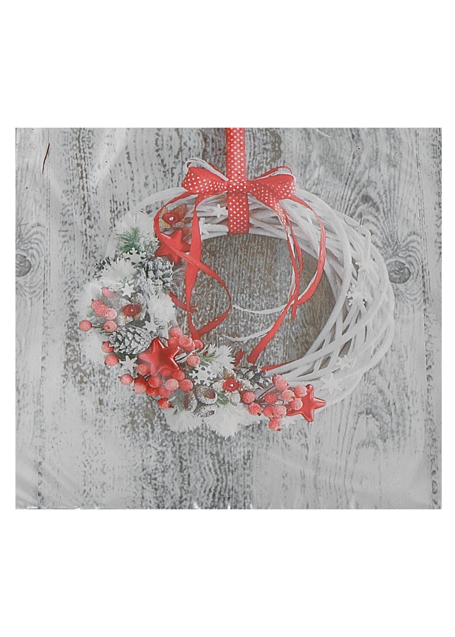ITEM XMSS2025AI - 20 PACK BERRY WREATH CHRISTMAS NAPKINS--3 PLY