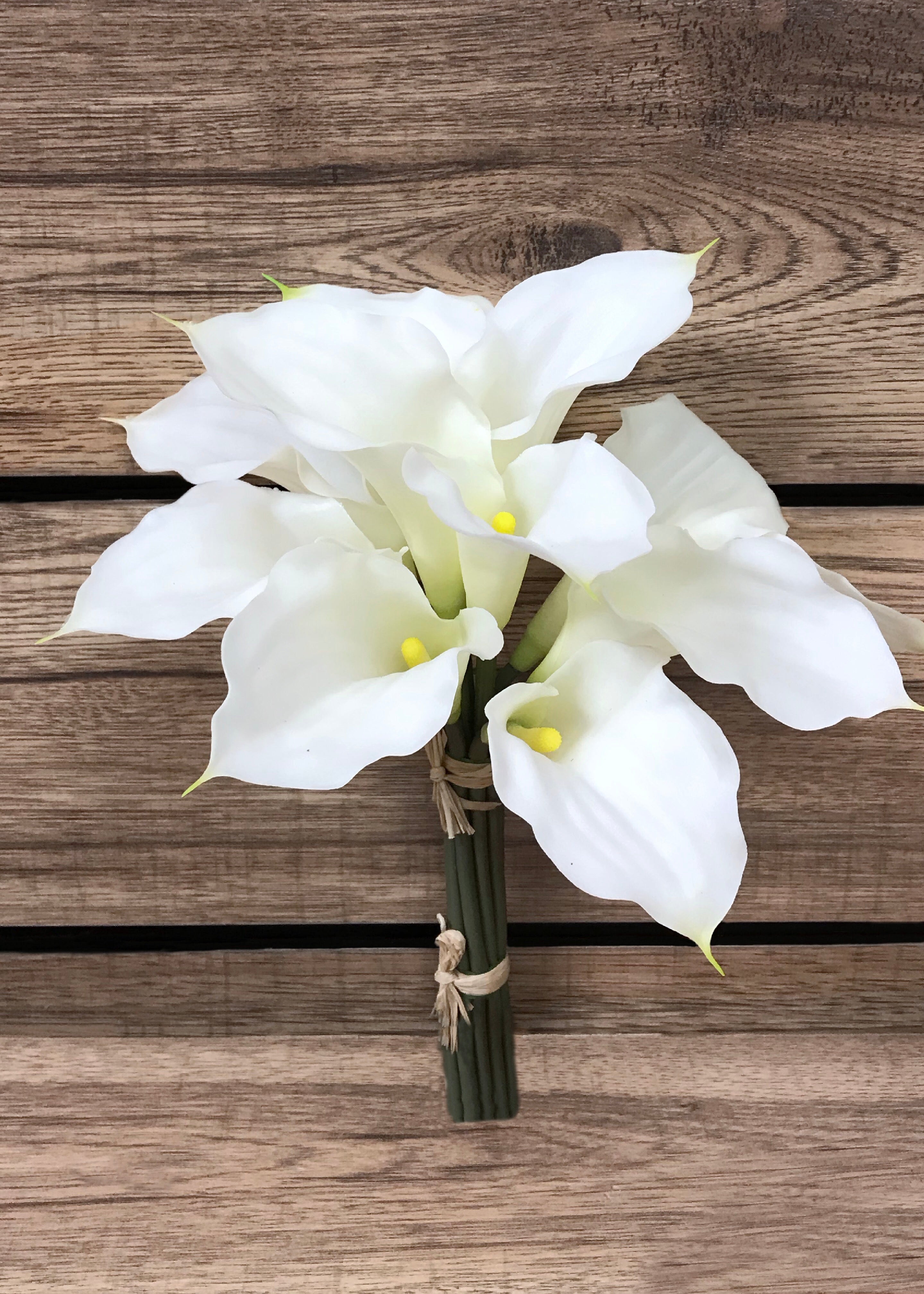 ITEM 00973 W - 12" LATEX CALLA LILY BUNDLE WITH 12 STEMS