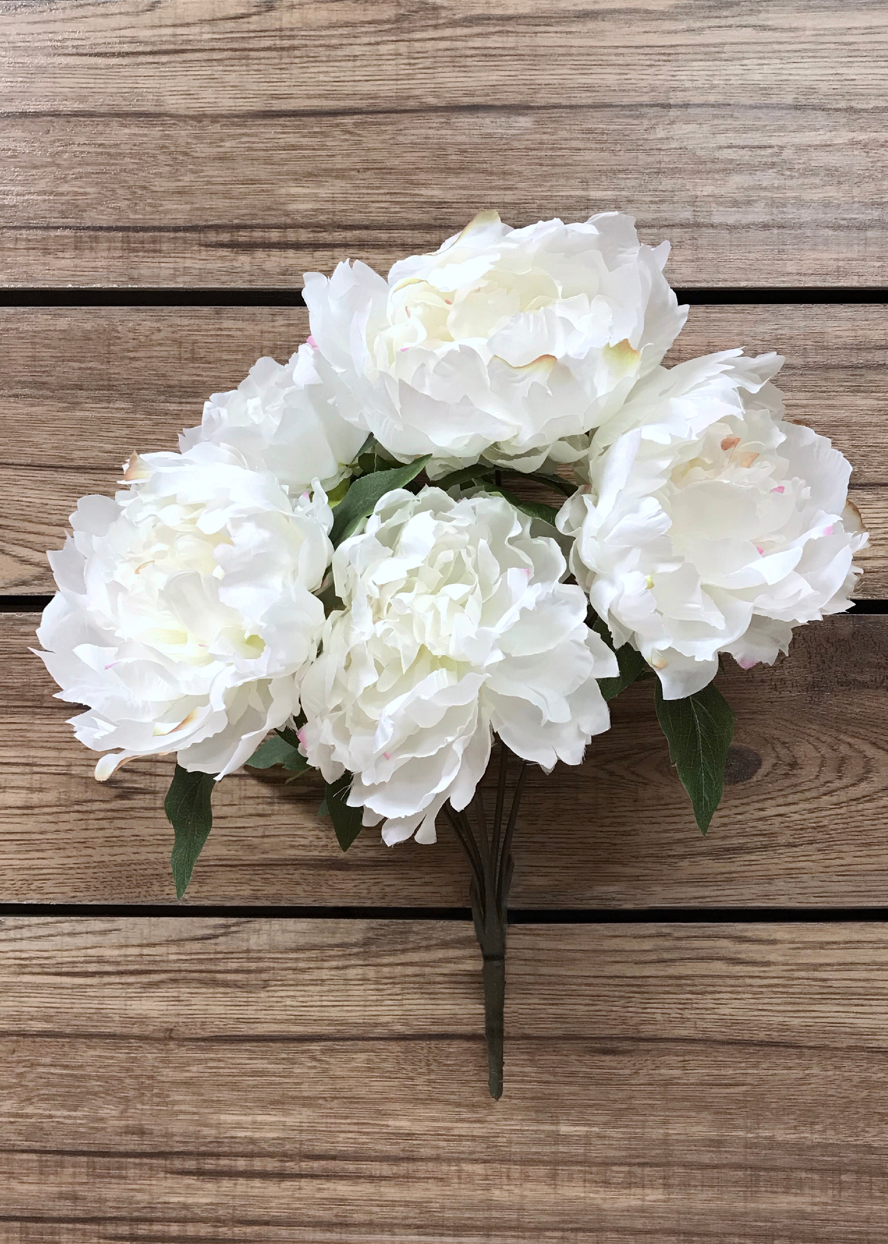 ITEM 10146 W - 18" WHITE PEONY BUSH X 5