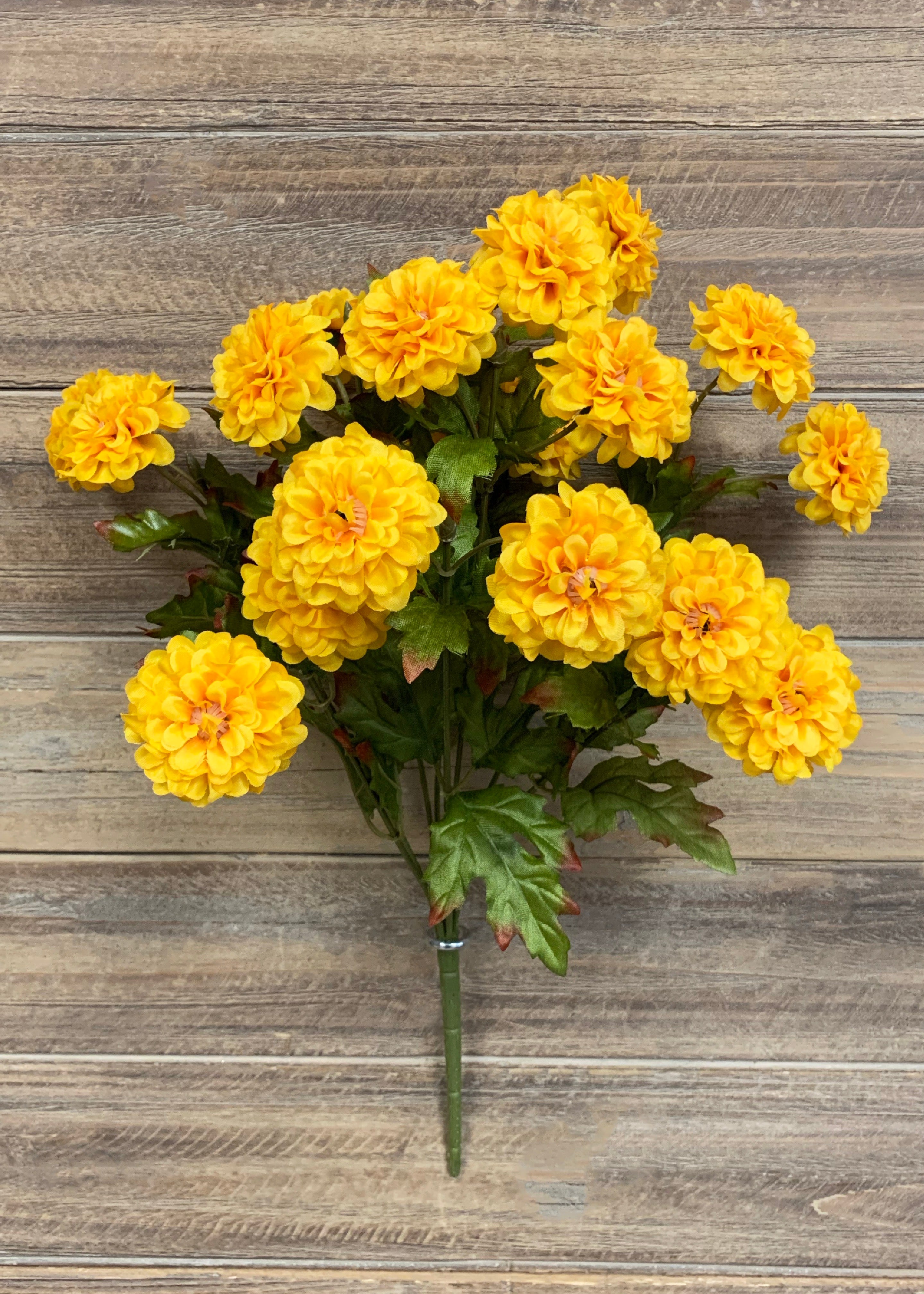 ITEM 10162 Y - 16"YELLOW ZINNIA BUSH X 9