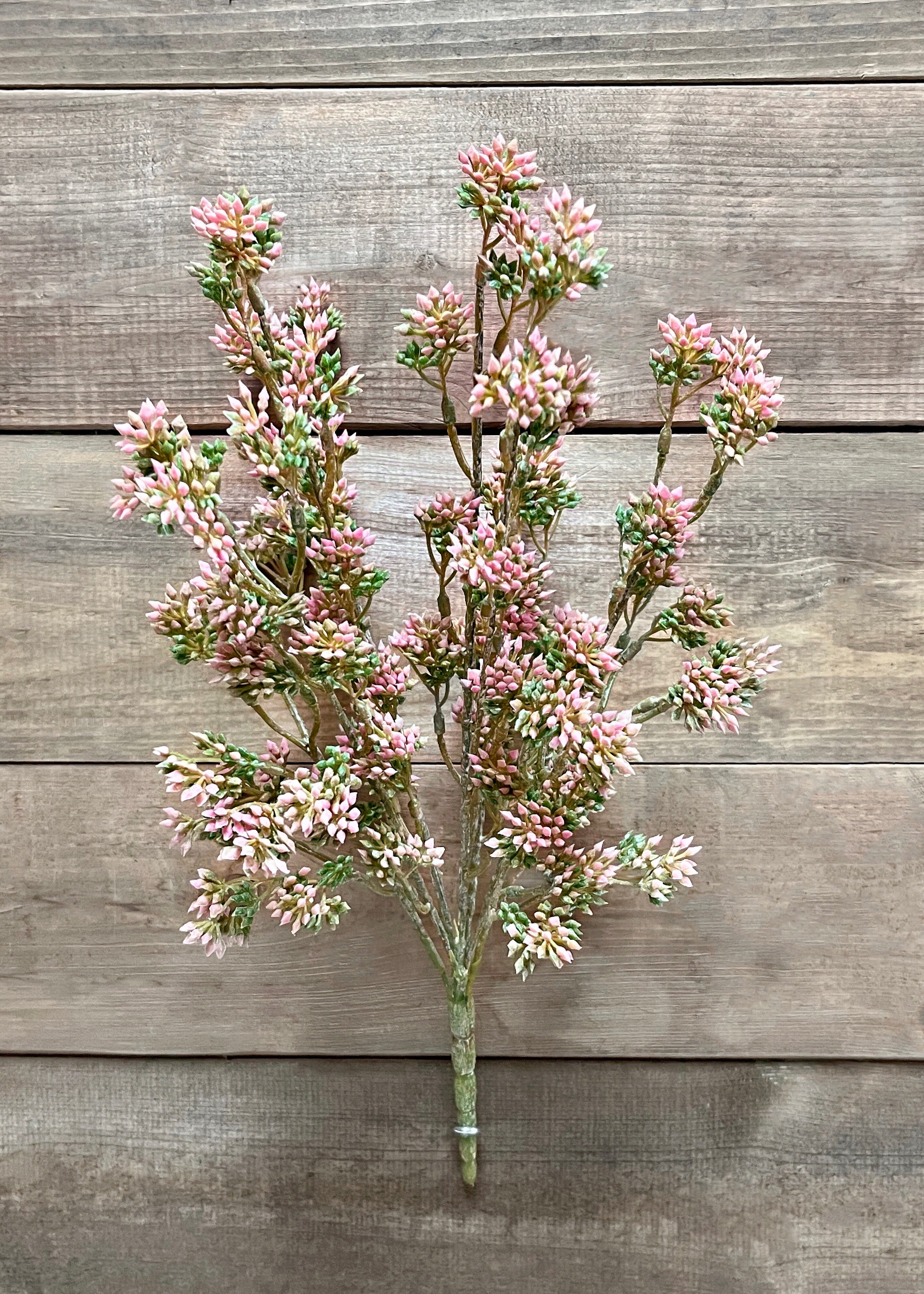 ITEM 10179 PK - 17" PINK SEEDED EUCALYPTUS BUSH WITH 9 STEMS