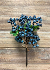 ITEM 12253 - 11" BLUEBERRIES BUNCH WITH 5 STEMS