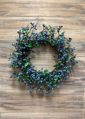 ITEM 12256 - 24" BLUEBERRY CANDLE WREATH