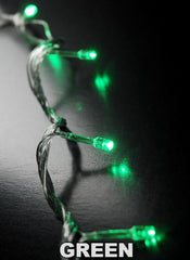 ITEM 1235 GR - 15 GREEN LED battery operated lights on a clear wire
