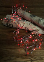 ITEM 1524 R - 72 RED LED LIGHTS W/8 FUNCTIONS WITH SILVER ROPE AND WIRE