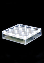 ITEM 1550 W - 5"  SQUARE ACRYLIC BASE WITH 16 COOL WHITE LED LIGHTS