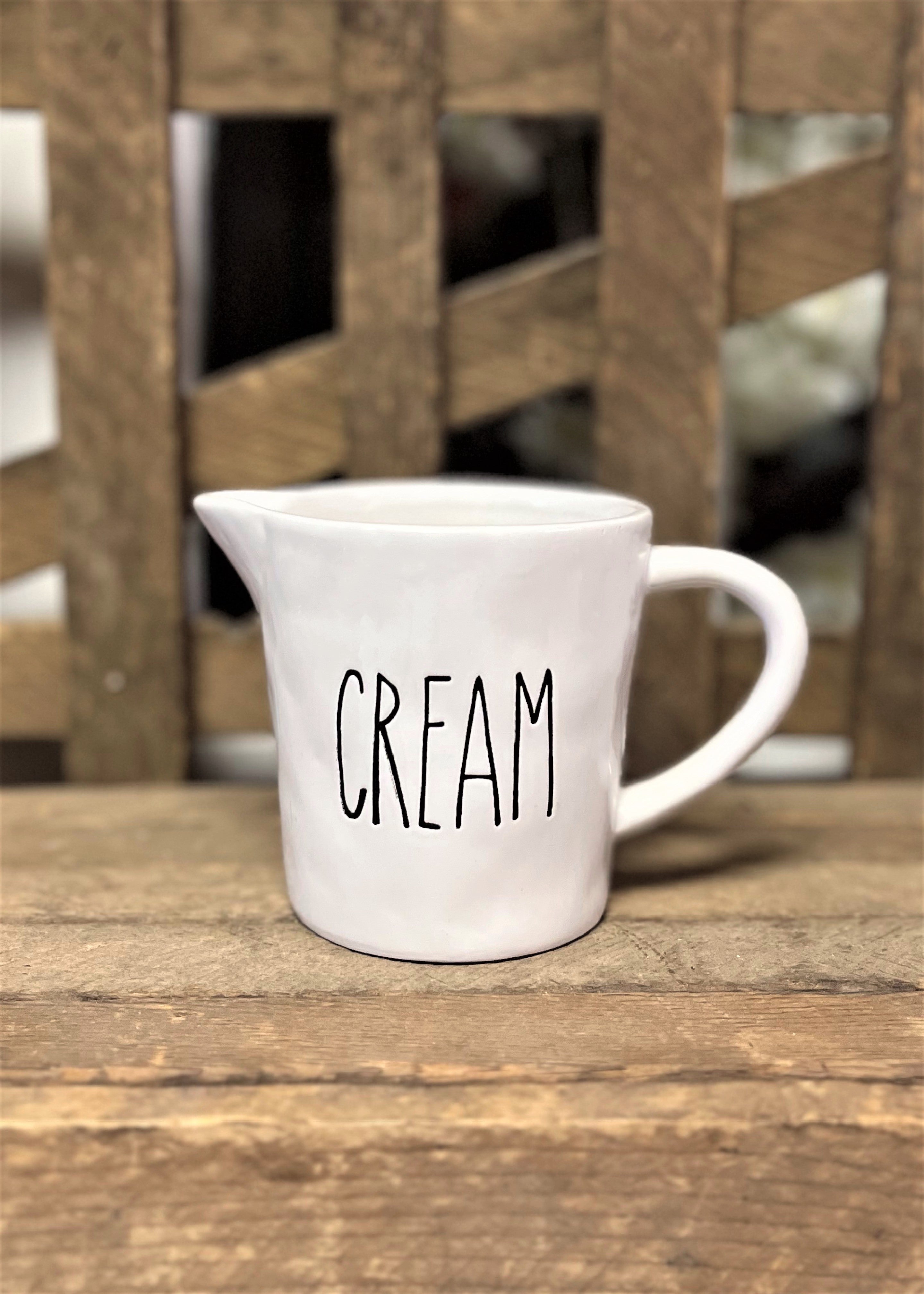 ITEM 65997 - CERAMIC FARMHOUSE MODERN "CREAM" CONTAINER, 4.5"H