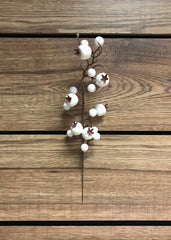 ITEM 81236 W - 11" OUTDOOR WHITE BERRY PICK - 12 PIECES PER BAG
