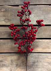 ITEM 81239 R - 24" RED OUTDOOR BERRY SPRAY WITH 6 BRANCHES