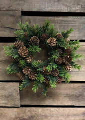 ITEM 81268 - 6" GRASS PINE CONE CANDLE RING