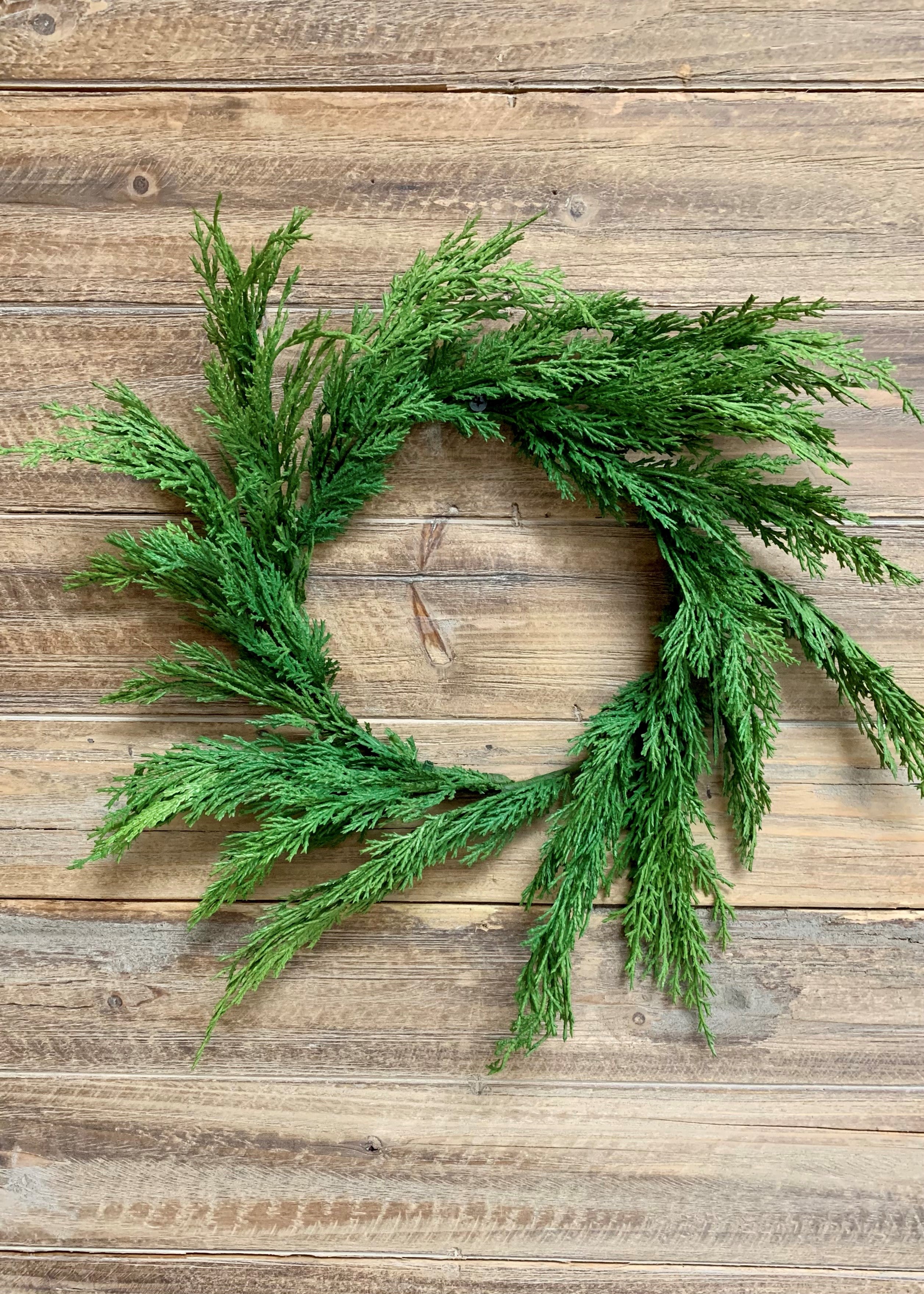 ITEM 81681 - 13" FRESH TOUCH WHISPY CEDAR WREATH