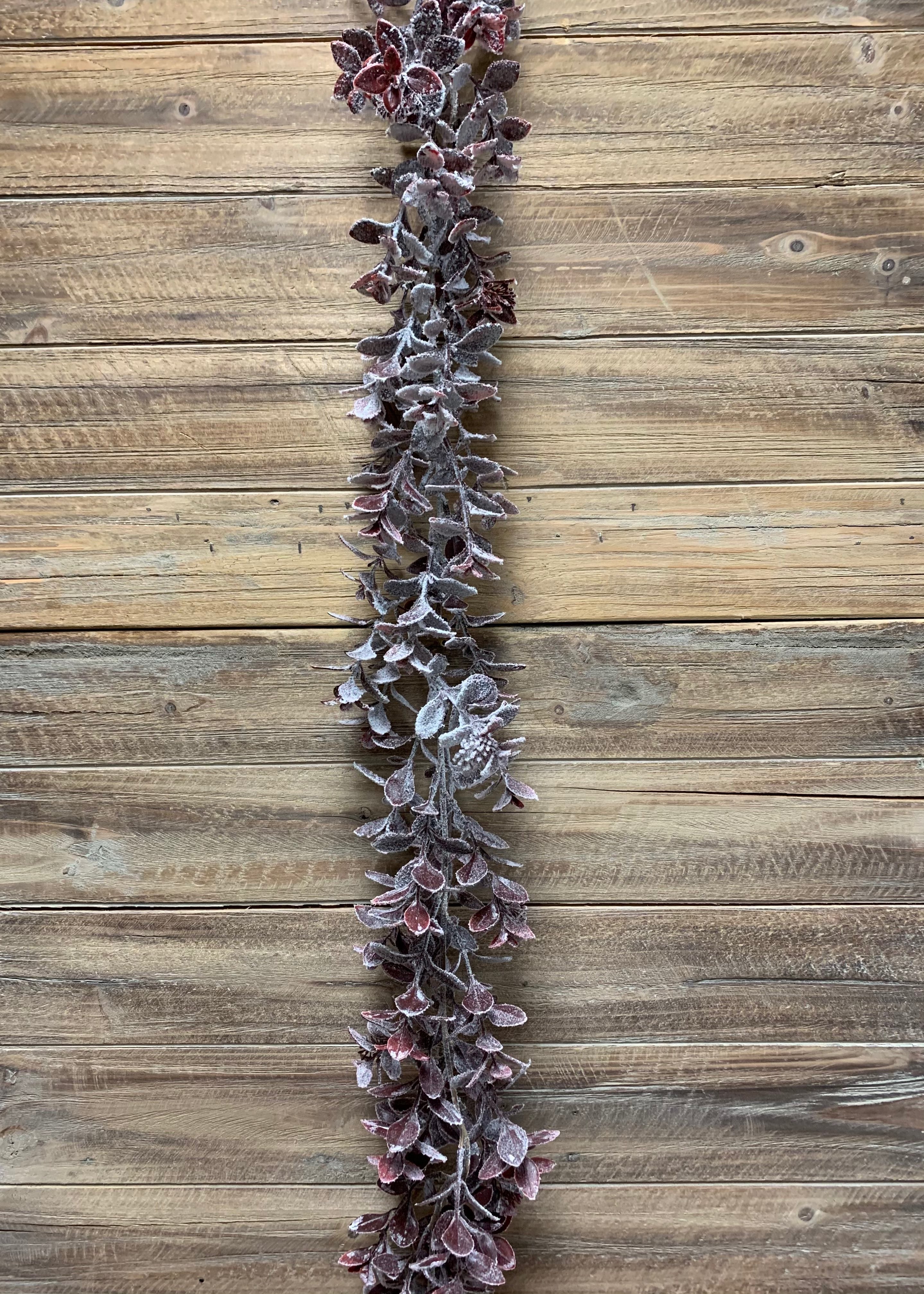 ITEM 81597 BUR - 72" SNOWY BURGUNDY AGLAIA GARLAND