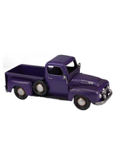 ITEM AM 026123 - 16in LX6.5in H GALVANIZED ANTIQUE PURPLE METAL TRUCK PLANTER WITH LINER