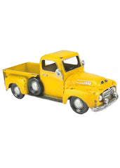 ITEM AM 026129- 16"X6.5" YELLOW METAL TRUCK PLANTER WITH LINER