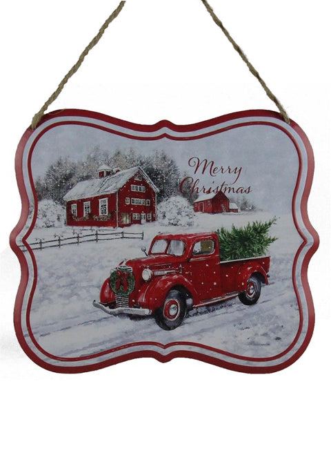 ITEM AP0327 - 7"X5" METAL TRUCK & FARMHOUSE SIGN