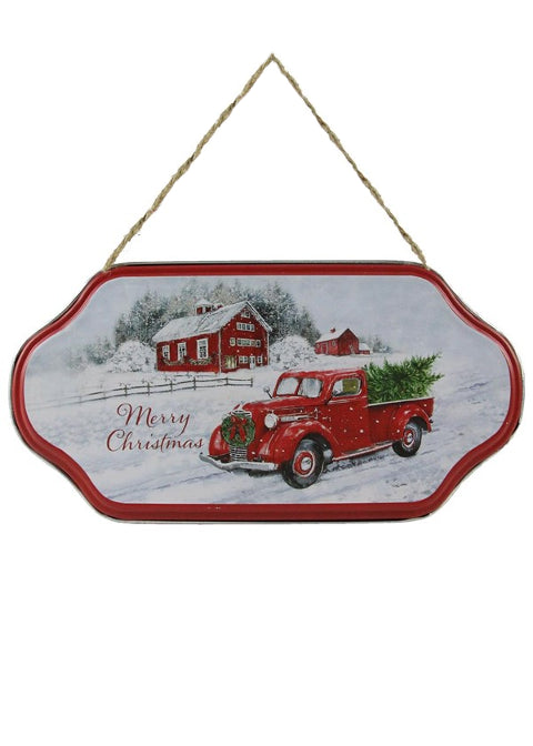 ITEM AP0328 - 12"X5" METAL TRUCK & FARMHOUSE SIGN