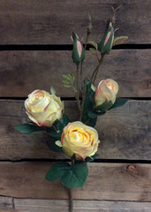 ITEM 00945 Y - 21" YELLOW ROSE SPRAY WITH 3 HEADS