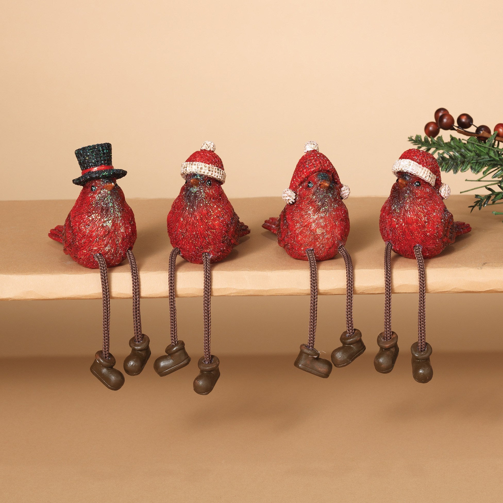 ITEM G2222870 - 5.7"H RESIN HOLIDAY CARDINAL SHELF SITTER