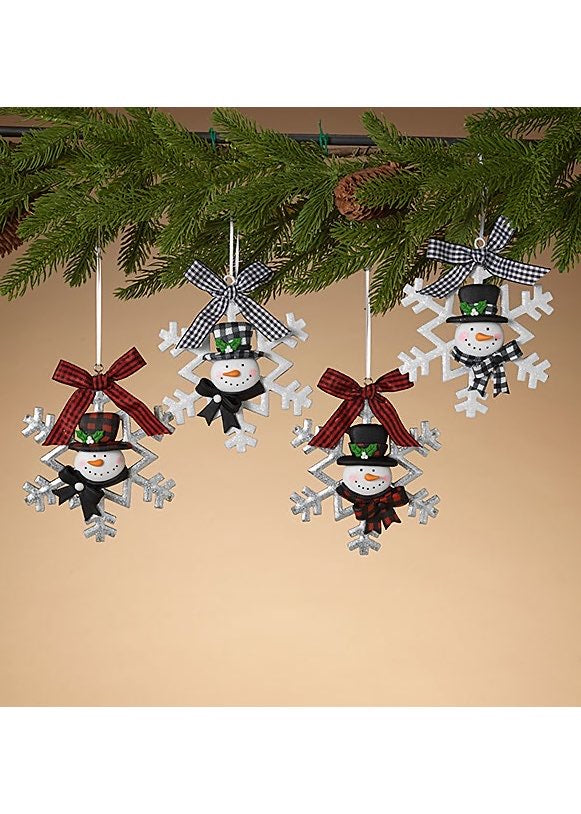 ITEM G2544920 - 5.25in METAL & CLAY DOUGH SNOWMAN ORNAMENT