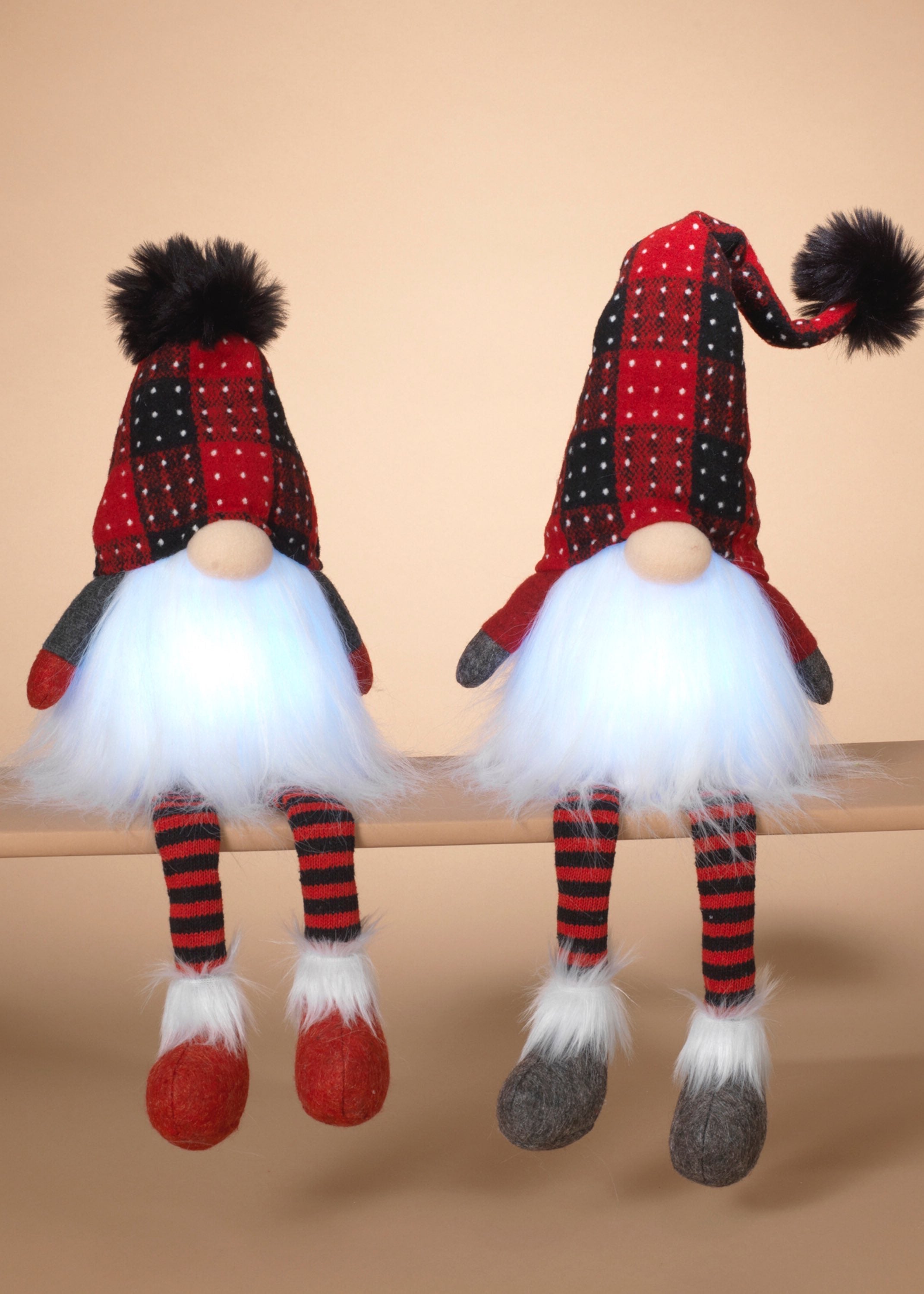 ITEM G2591210 - 25.2"H B/O LIGHTED PLUSH HOLIDAY GNOME SHELF SITTER