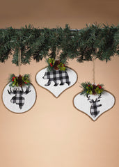 ITEM G2594040 - 5.25"H HOLIDAY ORNAMENT W/ PINE ACCENT