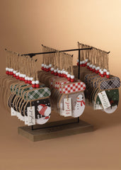 ITEM G2652610 - 5.5"H WOOD HOLIDAY MITTEN ORNAMENT WITH METAL RACK