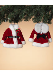 ITEM G2665050 - 6.5"H MR. & MRS. CLAUSE COAT ORNAMENTS - 2 ASSORTED