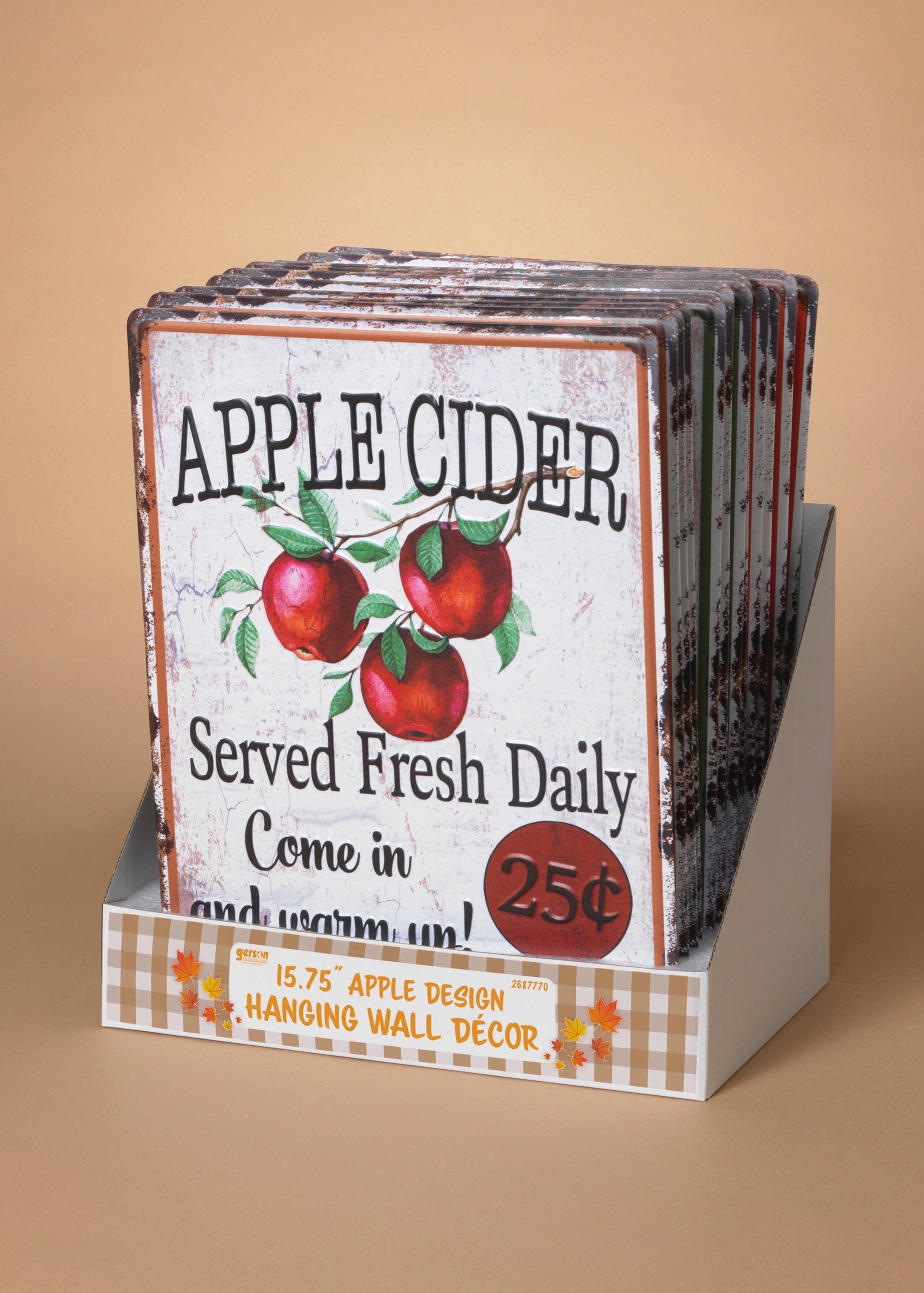 ITEM G2687770 - 15.75"H METAL EMBOSSED APPLE DESIGN WALL SIGN