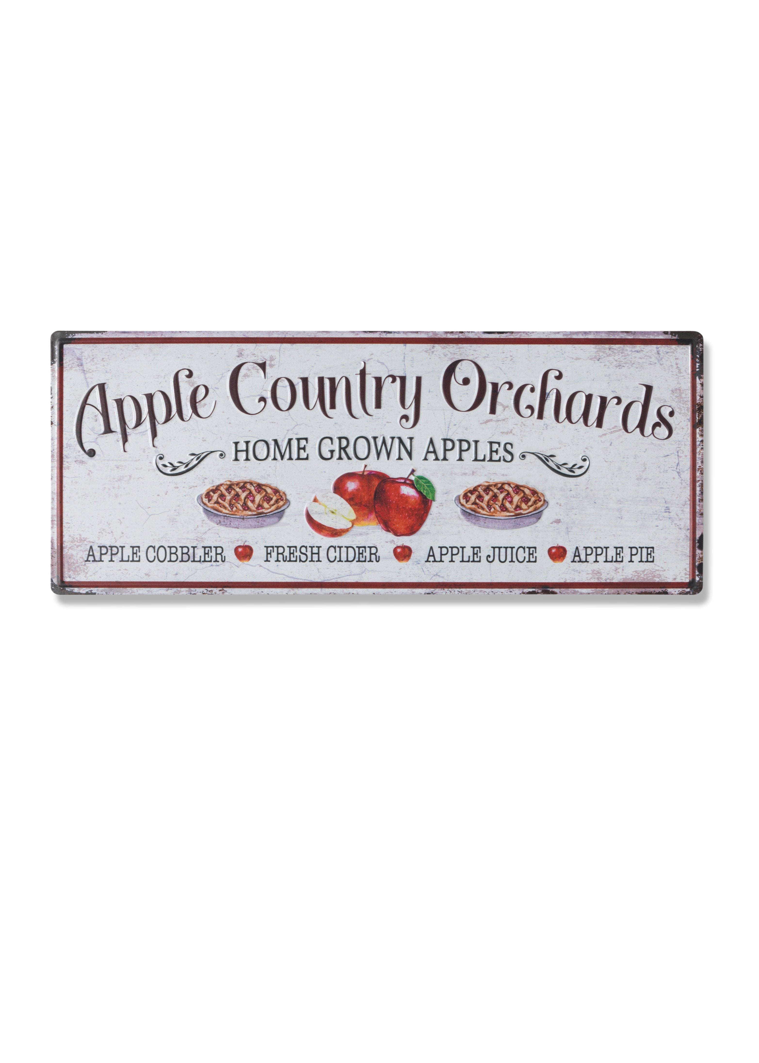 ITEM G2687780 - 19.69"L METAL EMBOSSED APPLE DESIGN WALL DECOR