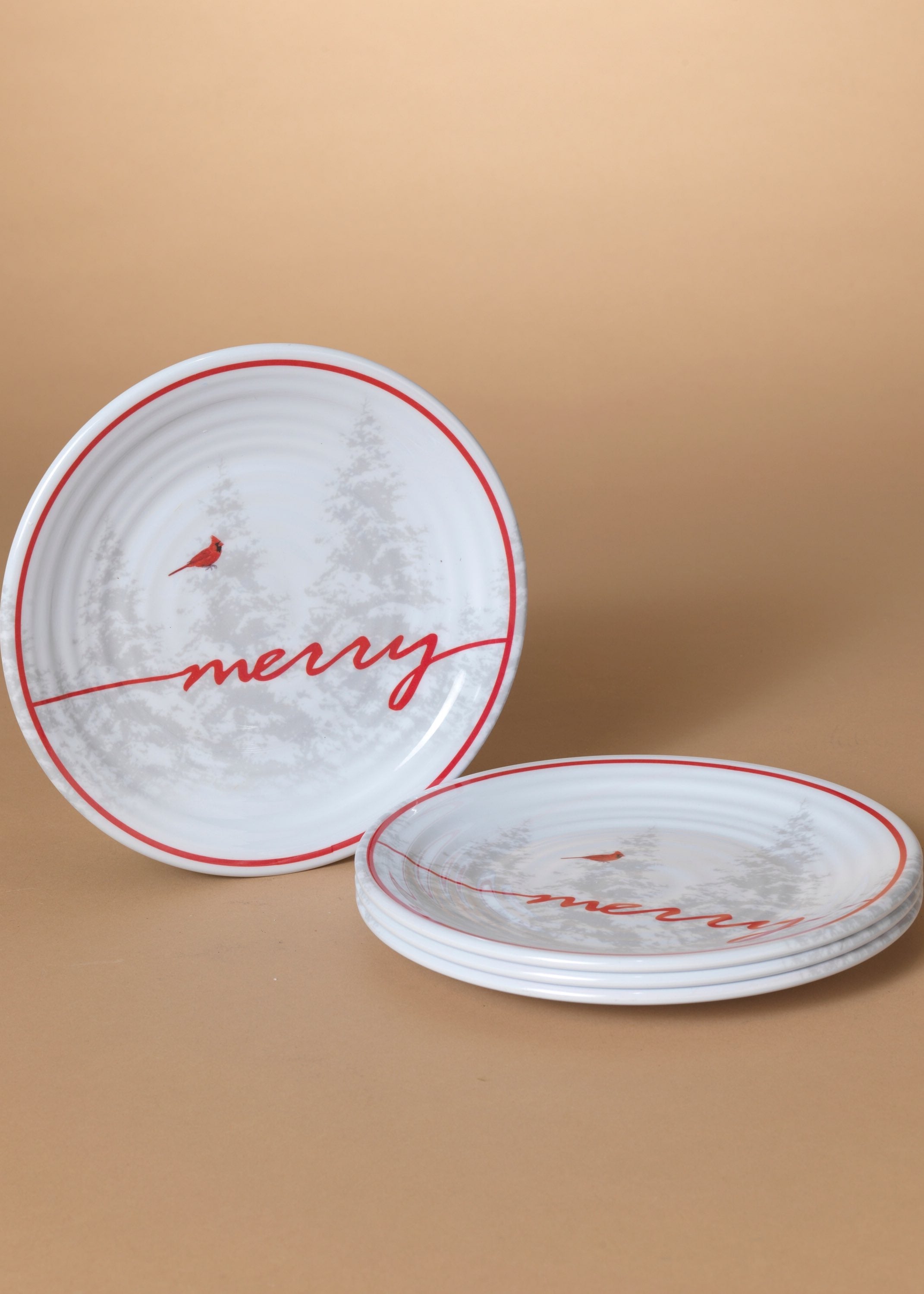 ITEM G2696350 - 8.34"D MELAMINE HOLIDAY CARDINAL DESIGN PLATE