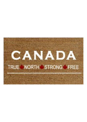 ITEM KOP 12980 - 28.5"X17" COCO HUSK CANADA TRUE, NORTH, STRONG, FREE DOORMAT