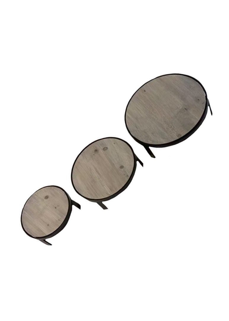 ITEM KOP 23237 - 8", 10", 12" SET OF 3 ROUND RISERS BROWN