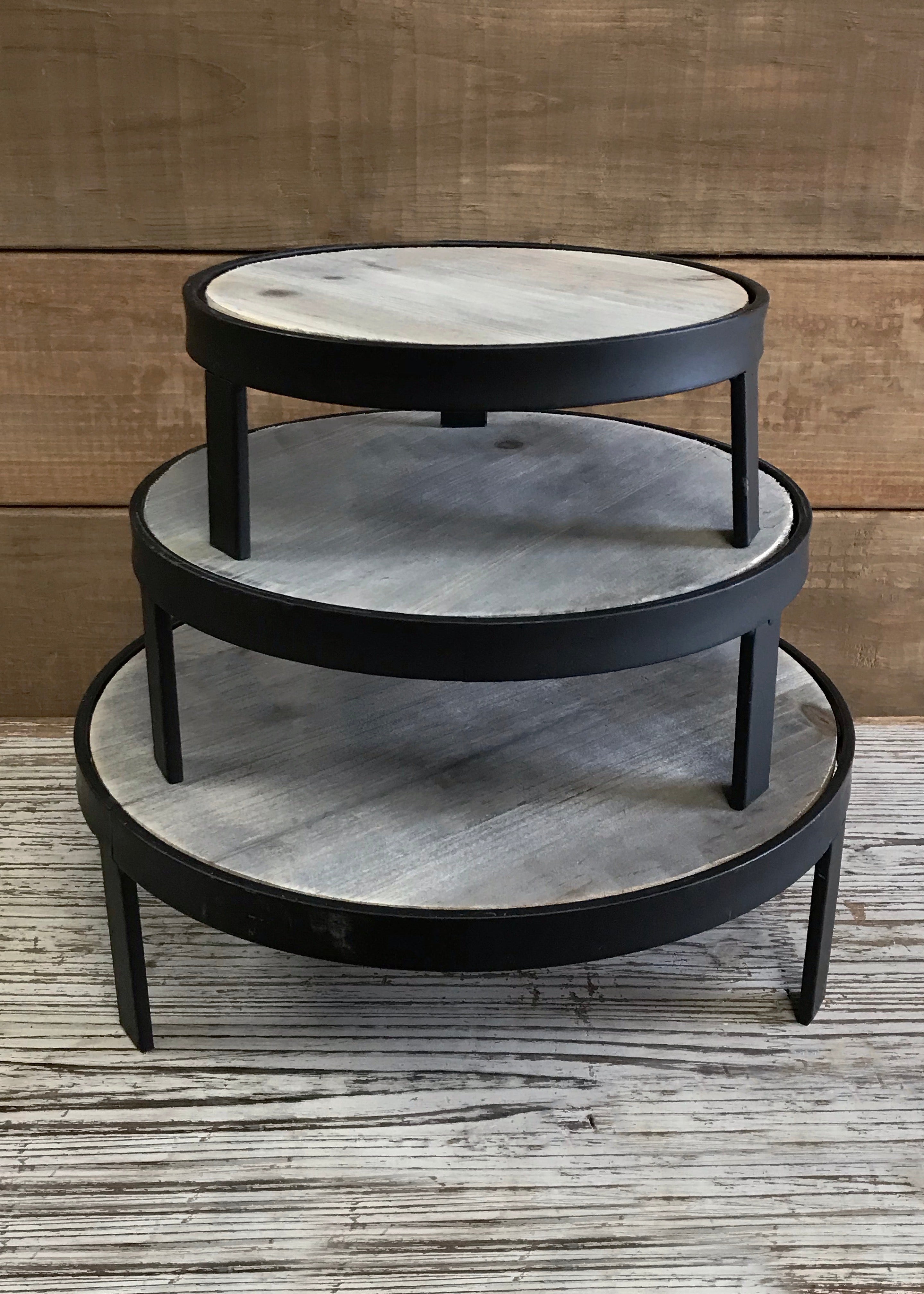 ITEM KOP 23237 - 8", 10", 12" SET OF 3 ROUND RISERS BROWN