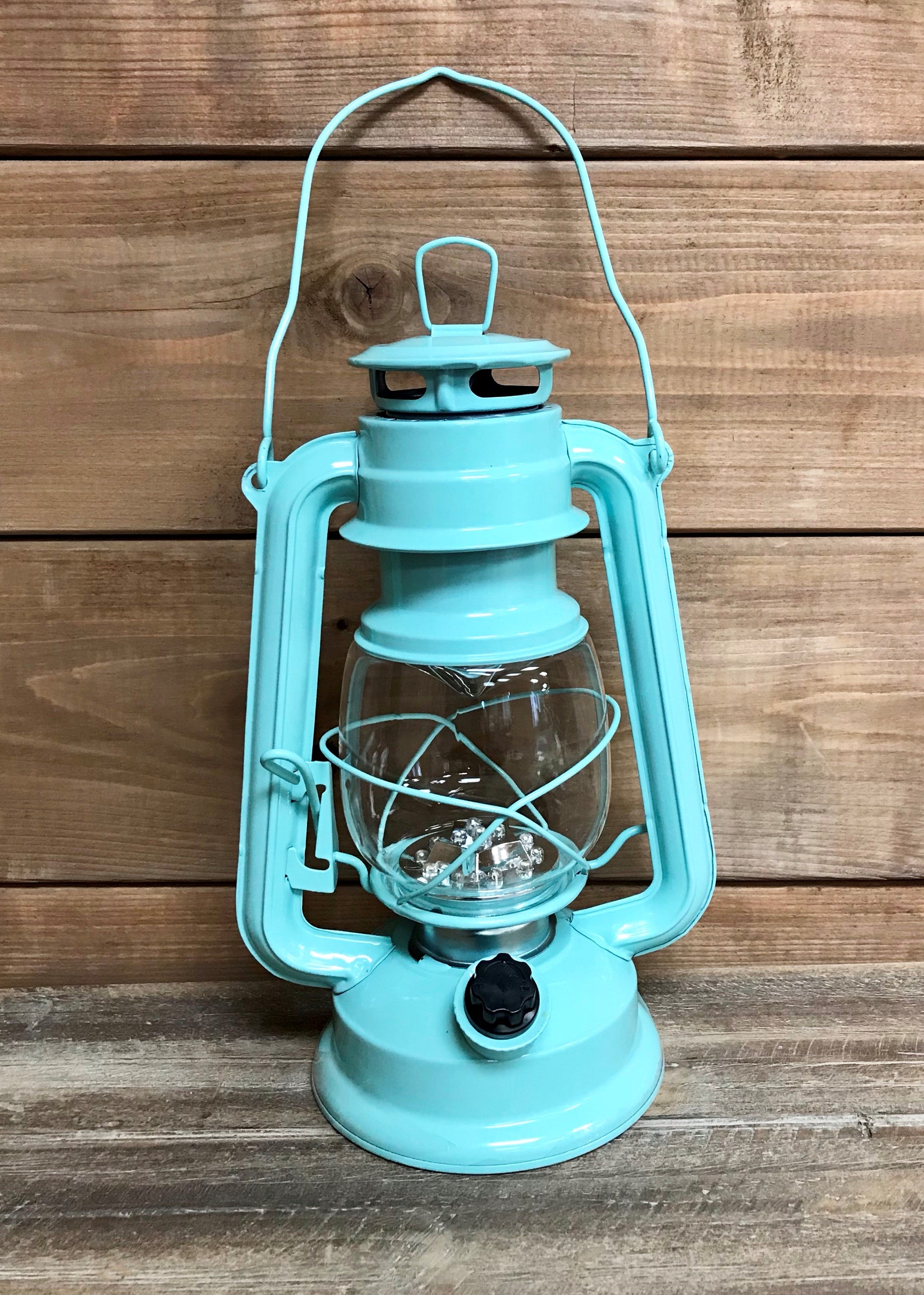 ITEM KOP 26980 - 12" LIGHT BLUE LED METAL LANTERN
